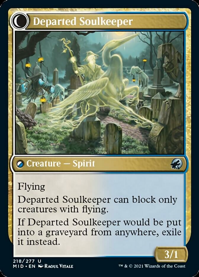 Devoted Grafkeeper // Departed Soulkeeper [Innistrad: Midnight Hunt] | Exor Games Bridgewater