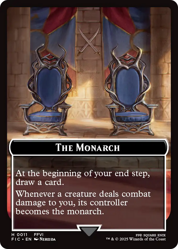 The Blackjack // The Monarch Double-Sided Token (Surge Foil) [FINAL FANTASY Commander Tokens] | Exor Games Bridgewater