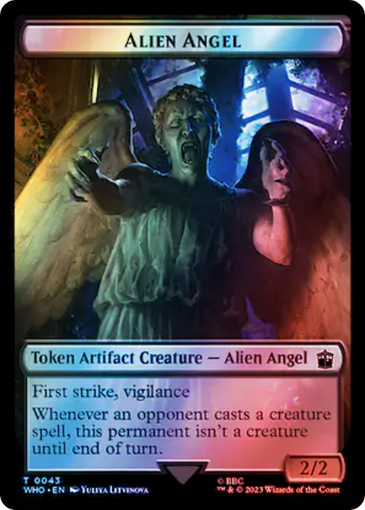 Alien Angel // Treasure (0063) Double-Sided Token (Surge Foil) [Doctor Who Tokens] | Exor Games Bridgewater