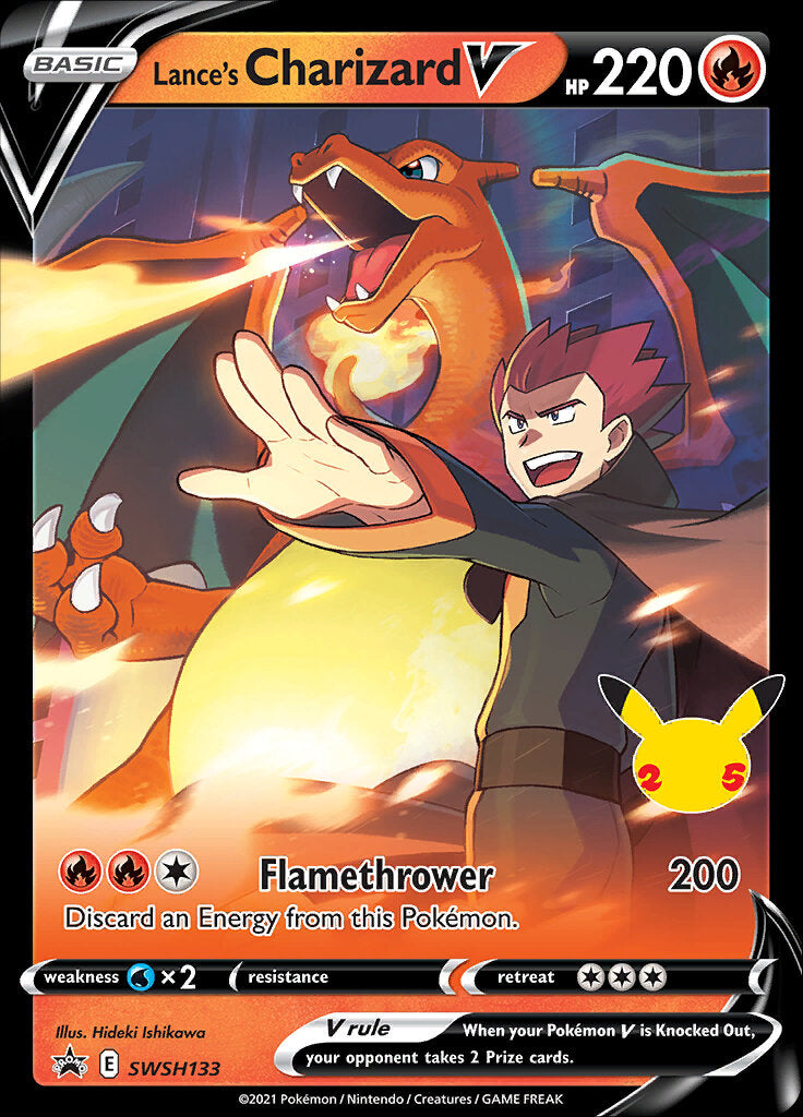 Lance's Charizard V (SWSH133) (Jumbo Card) [Sword & Shield: Black Star Promos] | Exor Games Bridgewater