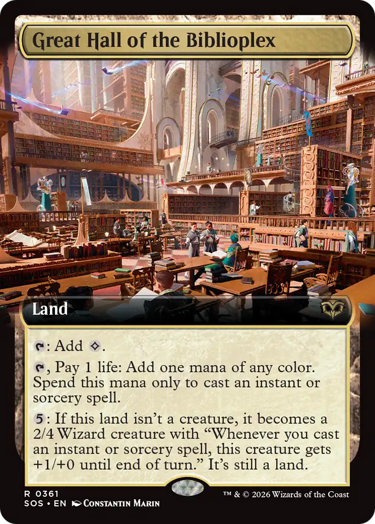 Great Hall of the Biblioplex (Extended Art) [Secrets of Strixhaven] | Exor Games Bridgewater