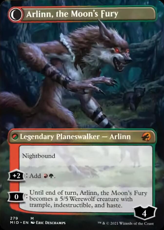 Arlinn, the Pack's Hope // Arlinn, the Moon's Fury (Borderless) [Innistrad: Midnight Hunt] | Exor Games Bridgewater