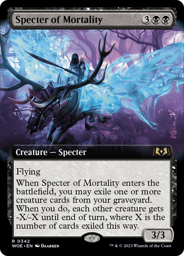 Specter of Mortality (Extended Art) [Wilds of Eldraine] | Exor Games Bridgewater