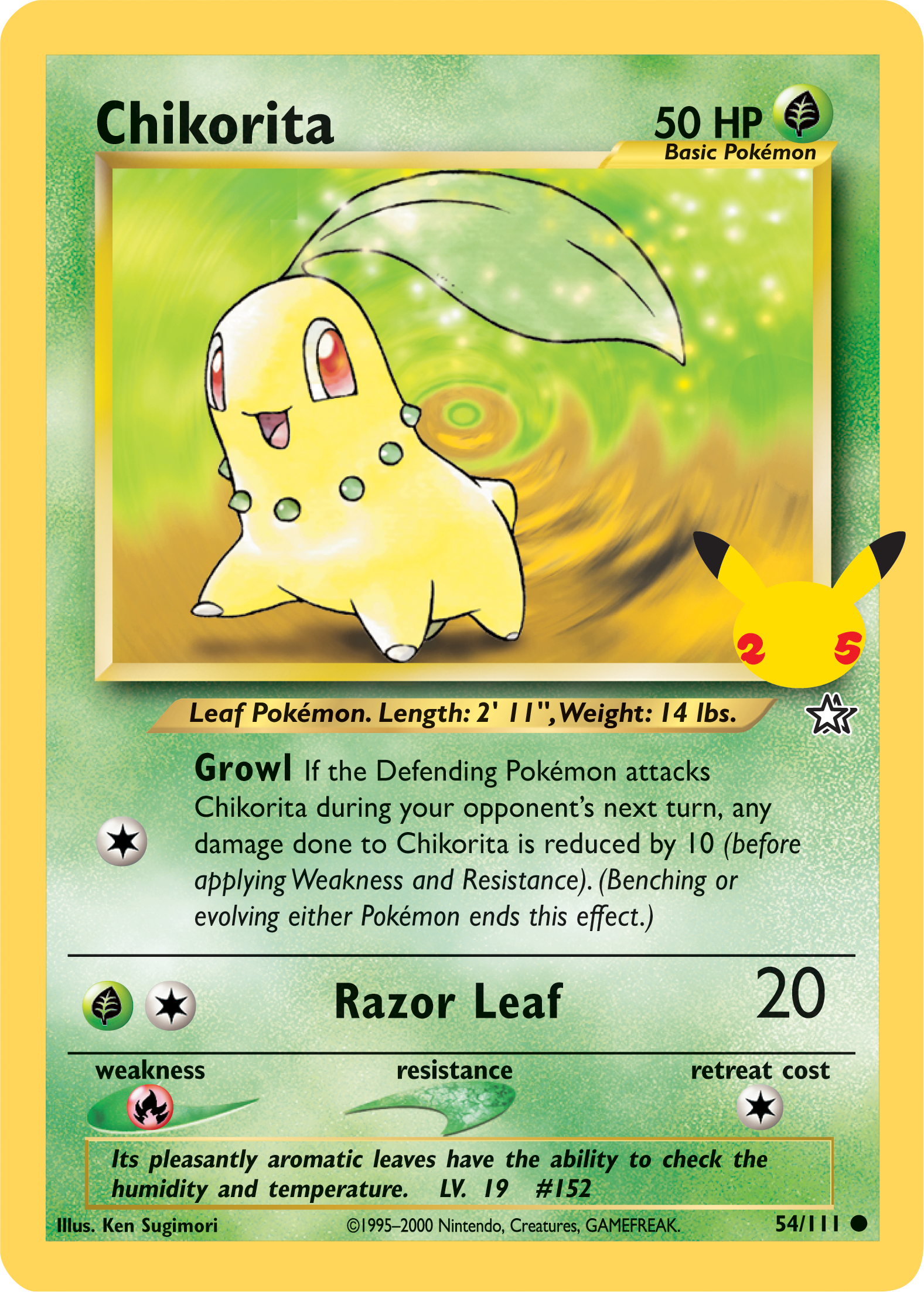 Chikorita (54/111) (Jumbo Card) [First Partner Pack] | Exor Games Bridgewater