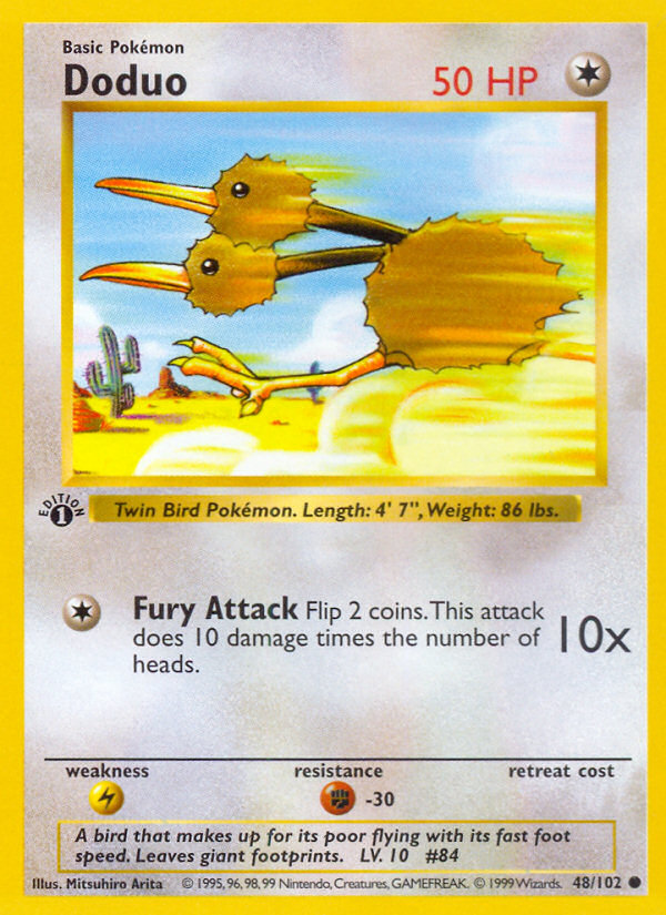 Doduo (48/102) (Shadowless) [Base Set 1st Edition] | Exor Games Bridgewater