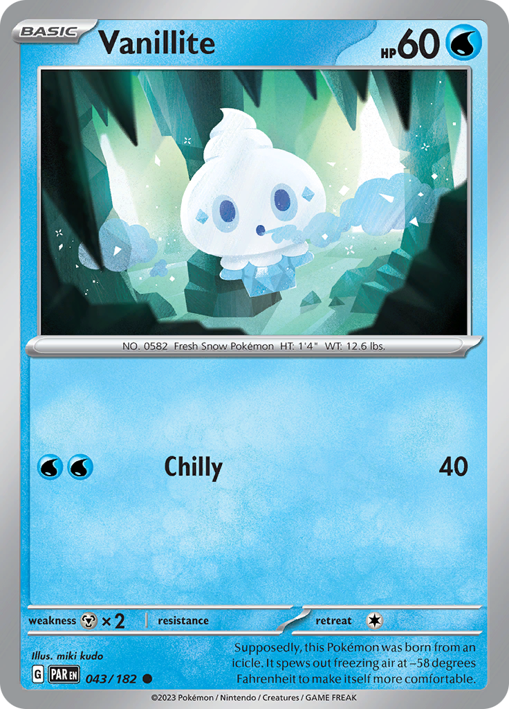 Vanillite (043/182) [Scarlet & Violet: Paradox Rift] | Exor Games Bridgewater