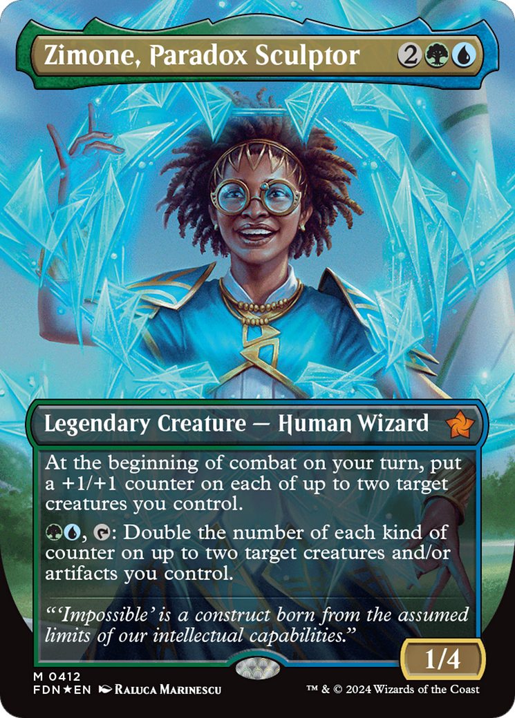 Zimone, Paradox Sculptor (Borderless) (Mana Foil) [Foundations] | Exor Games Bridgewater