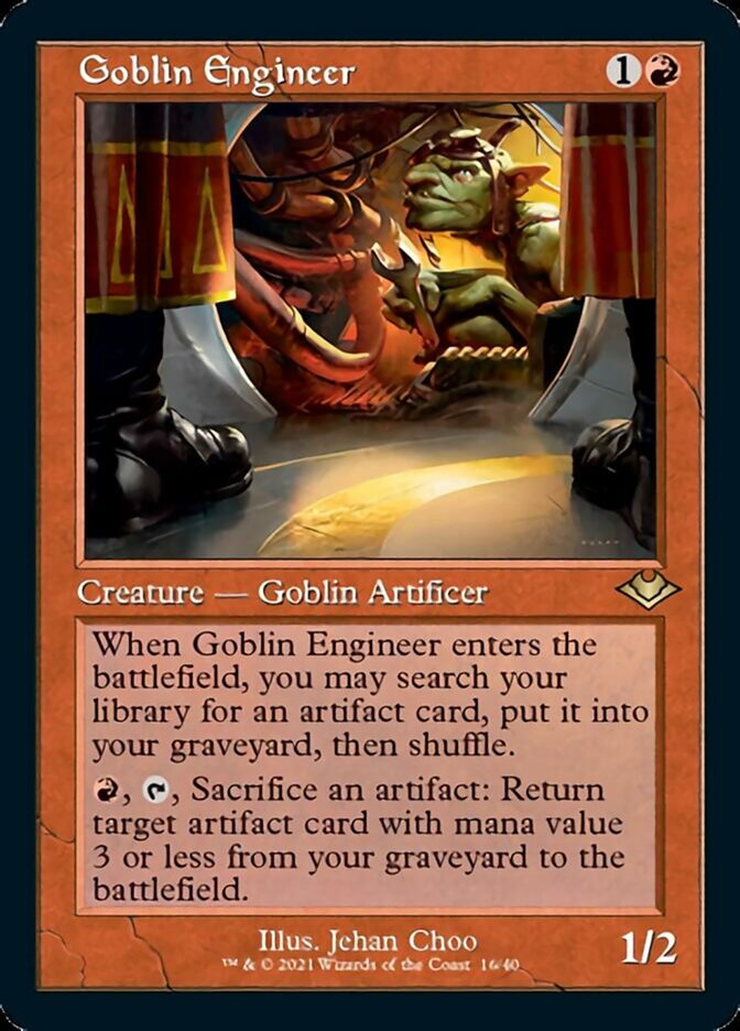 Goblin Engineer (Retro Foil Etched) [Modern Horizons] | Exor Games Bridgewater