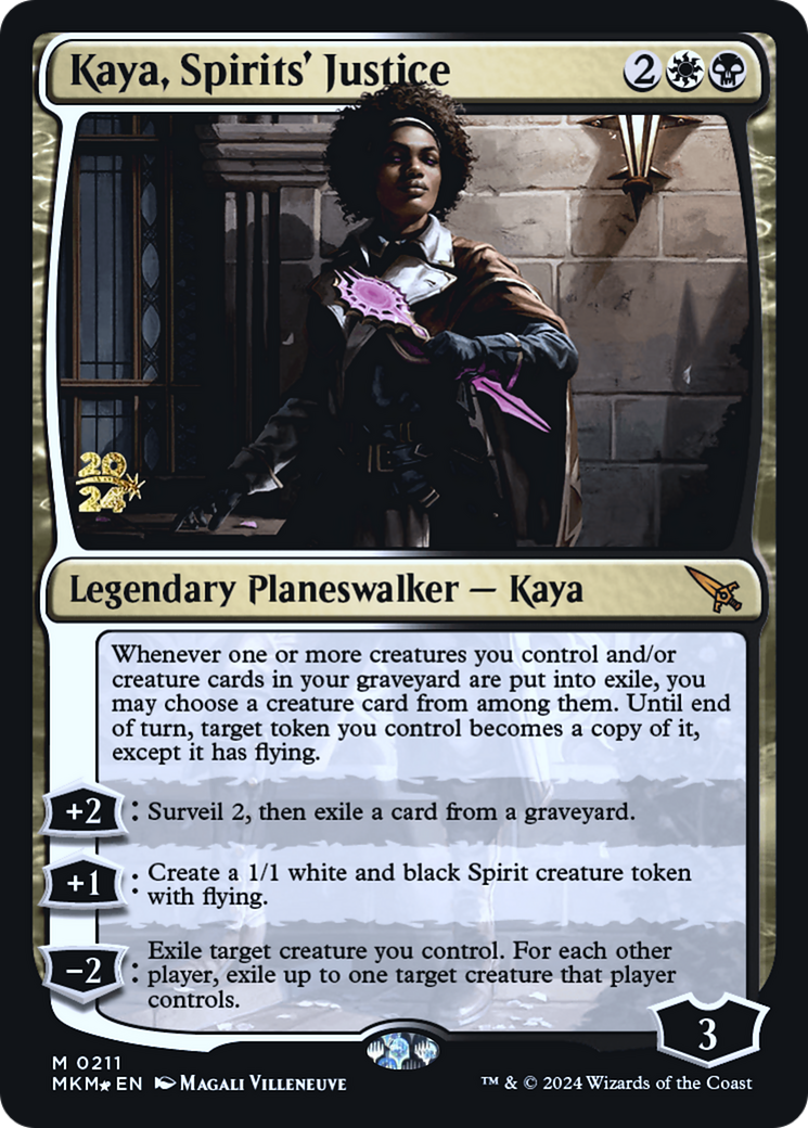 Kaya, Spirits' Justice [Murders at Karlov Manor Prerelease Promos] | Exor Games Bridgewater