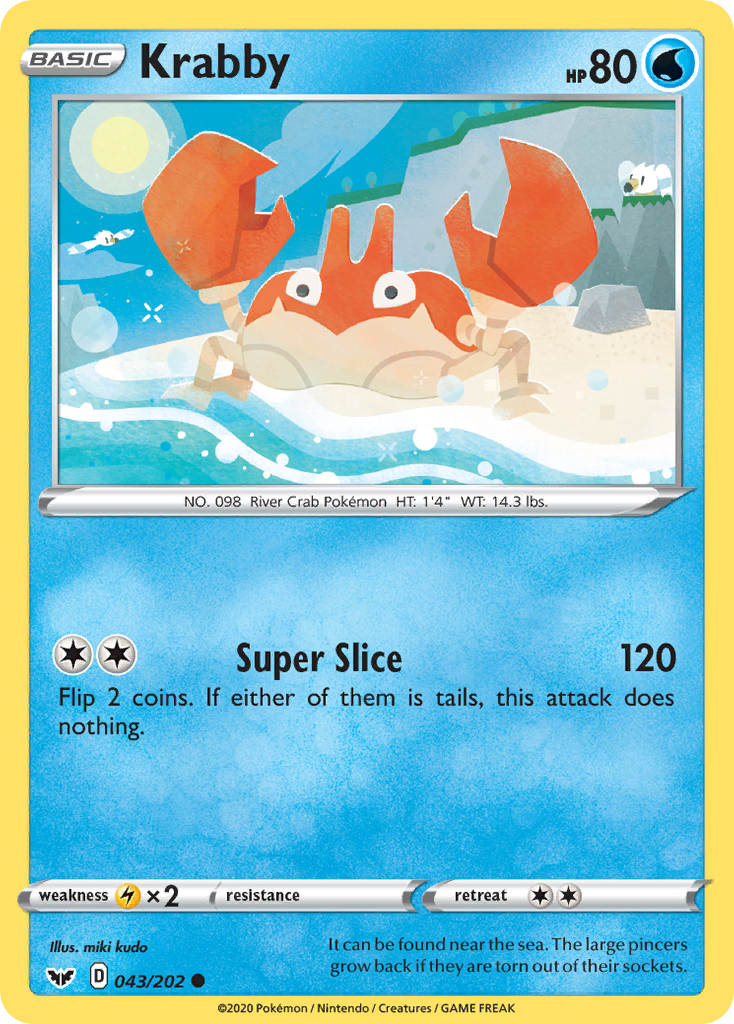 Krabby (043/202) [Sword & Shield: Base Set] | Exor Games Bridgewater