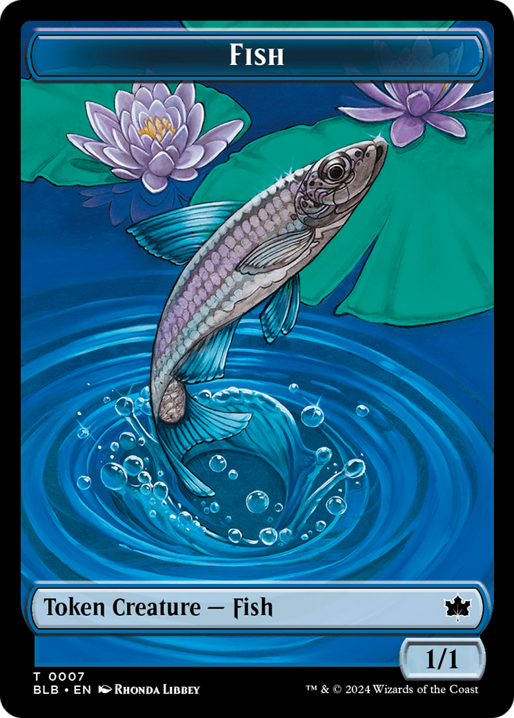 Fish // Warren Warleader Double-Sided Token [Bloomburrow Tokens] | Exor Games Bridgewater