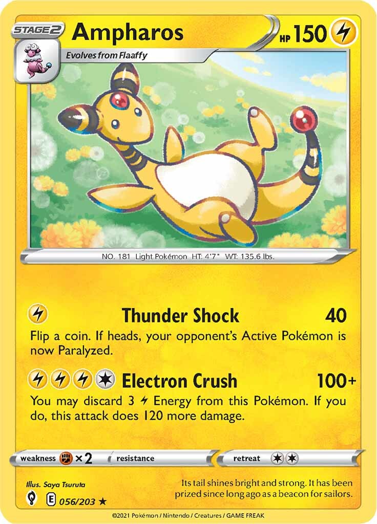 Ampharos (056/203) [Sword & Shield: Evolving Skies] | Exor Games Bridgewater