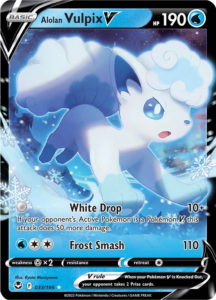 Alolan Vulpix V (033/195) [Sword & Shield: Silver Tempest] | Exor Games Bridgewater