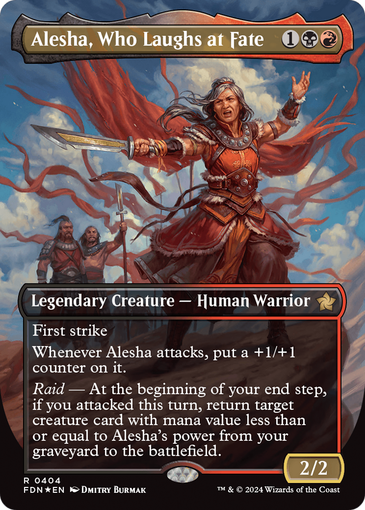 Alesha, Who Laughs at Fate (Borderless) (Mana Foil) [Foundations] | Exor Games Bridgewater