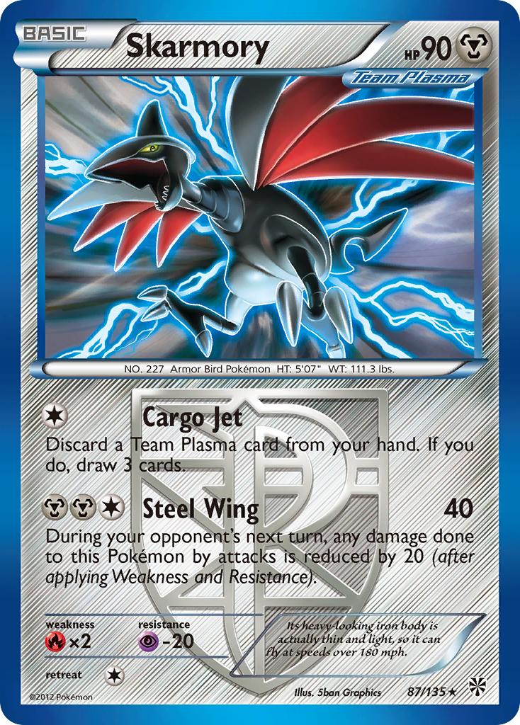 Skarmory (87/135) [Black & White: Plasma Storm] | Exor Games Bridgewater