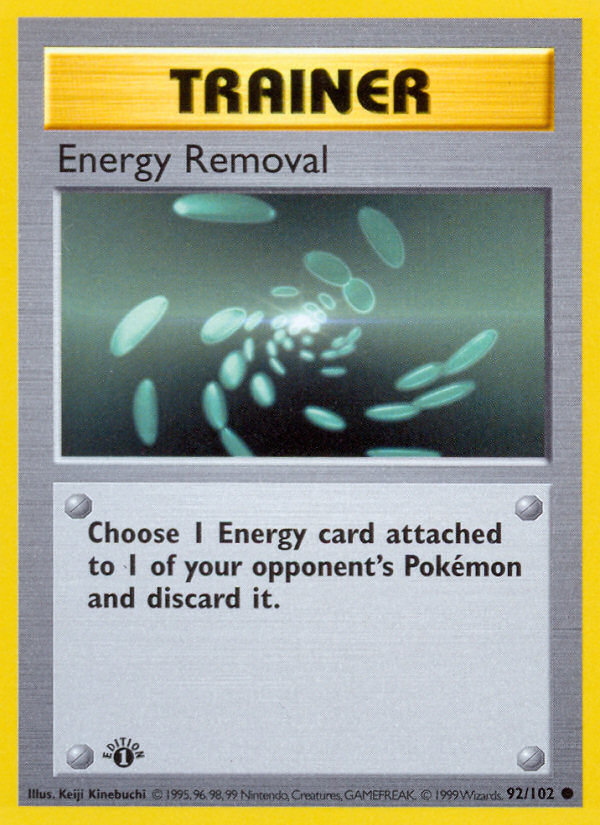 Energy Removal (92/102) (Shadowless) [Base Set 1st Edition] | Exor Games Bridgewater