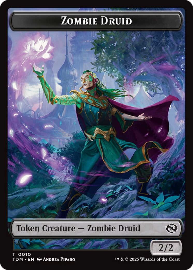 Zombie Druid // Treasure Double-Sided Token [Tarkir: Dragonstorm Tokens] | Exor Games Bridgewater