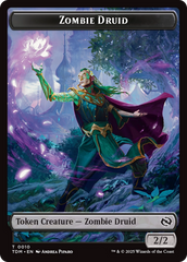 Zombie Druid // Treasure Double-Sided Token [Tarkir: Dragonstorm Tokens] | Exor Games Bridgewater