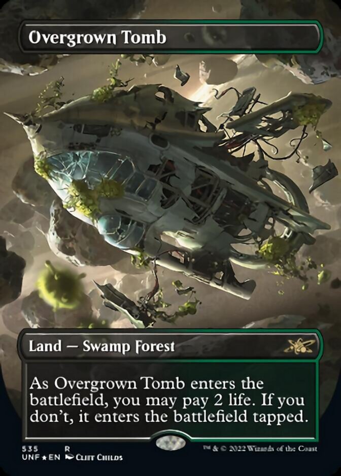 Overgrown Tomb (Borderless) (Galaxy Foil) [Unfinity] | Exor Games Bridgewater