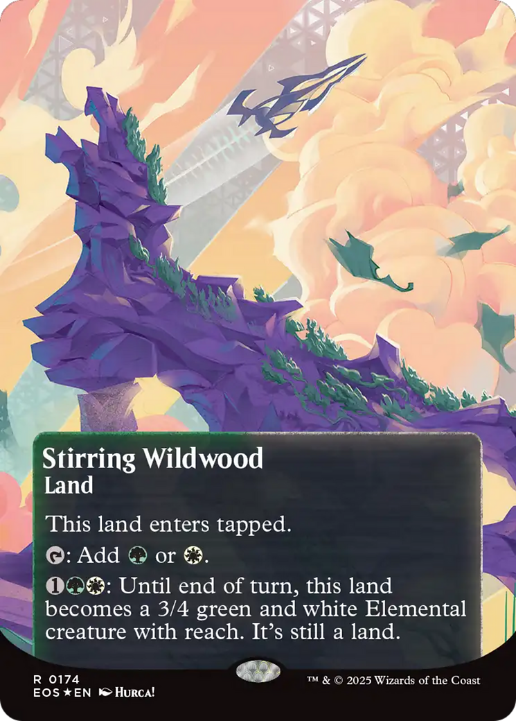 Stirring Wildwood (0174) (Borderless) (Galaxy Foil) [Edge of Eternities: Stellar Sights] | Exor Games Bridgewater