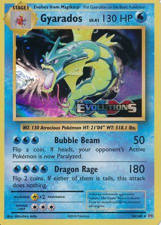Gyarados (34/108) (XY Evolutions Prerelease) [XY: Black Star Promos] | Exor Games Bridgewater