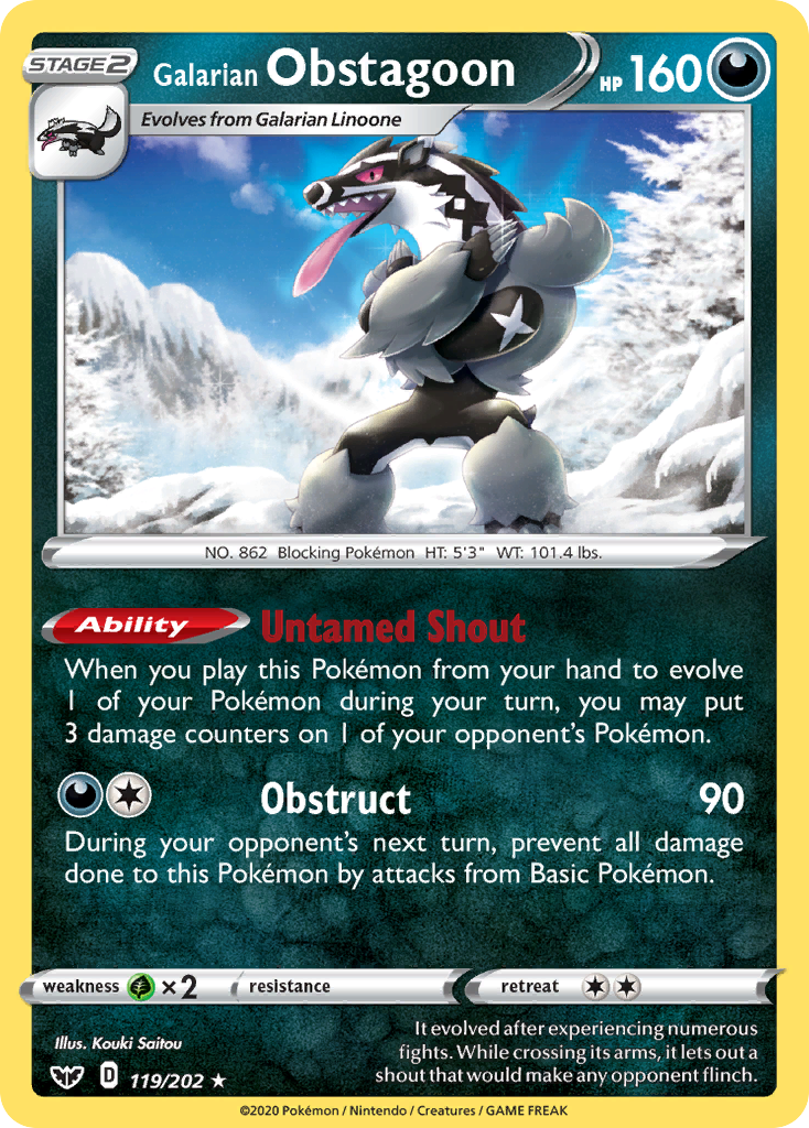 Galarian Obstagoon (119/202) [Sword & Shield: Base Set] | Exor Games Bridgewater