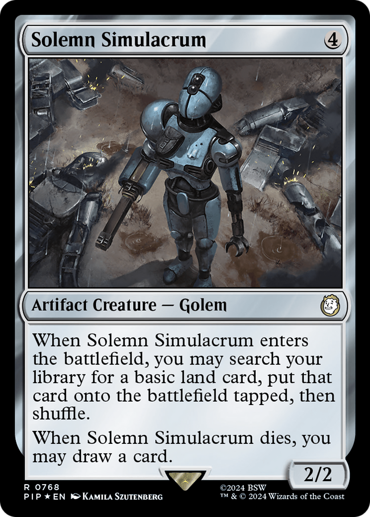 Solemn Simulacrum (Surge Foil) [Fallout] | Exor Games Bridgewater