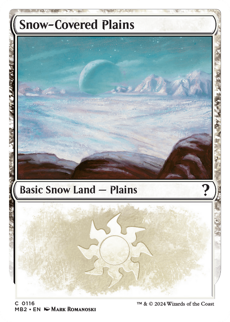 Snow-Covered Plains (White Border) [Mystery Booster 2] | Exor Games Bridgewater