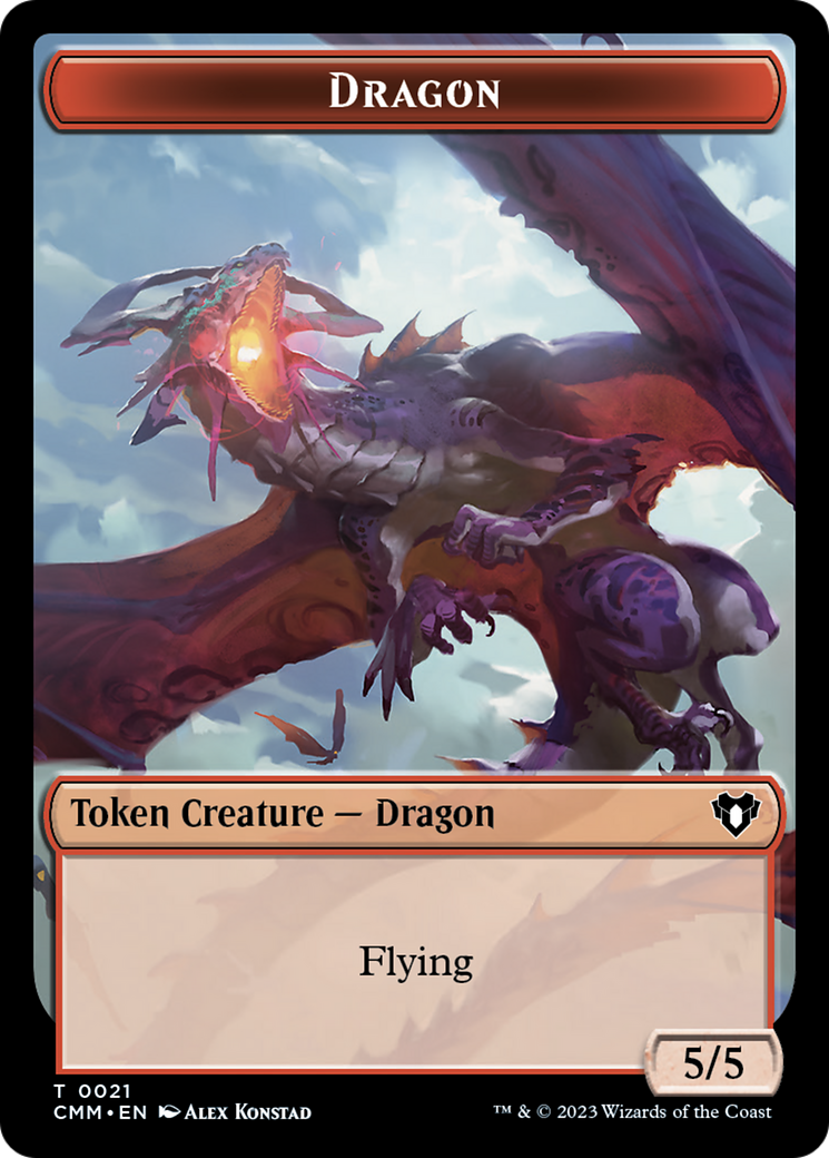 Saproling // Dragon (0021) Double-Sided Token [Commander Masters Tokens] | Exor Games Bridgewater