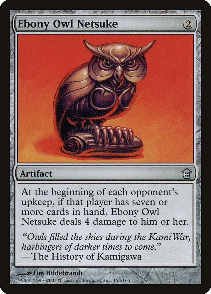 Ebony Owl Netsuke [Saviors of Kamigawa] | Exor Games Bridgewater