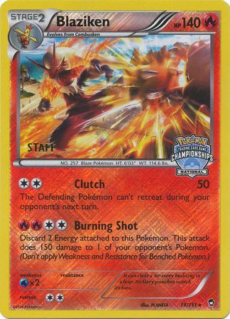 Blaziken (14/111) (Staff National Championship Promo) [XY: Furious Fists] | Exor Games Bridgewater