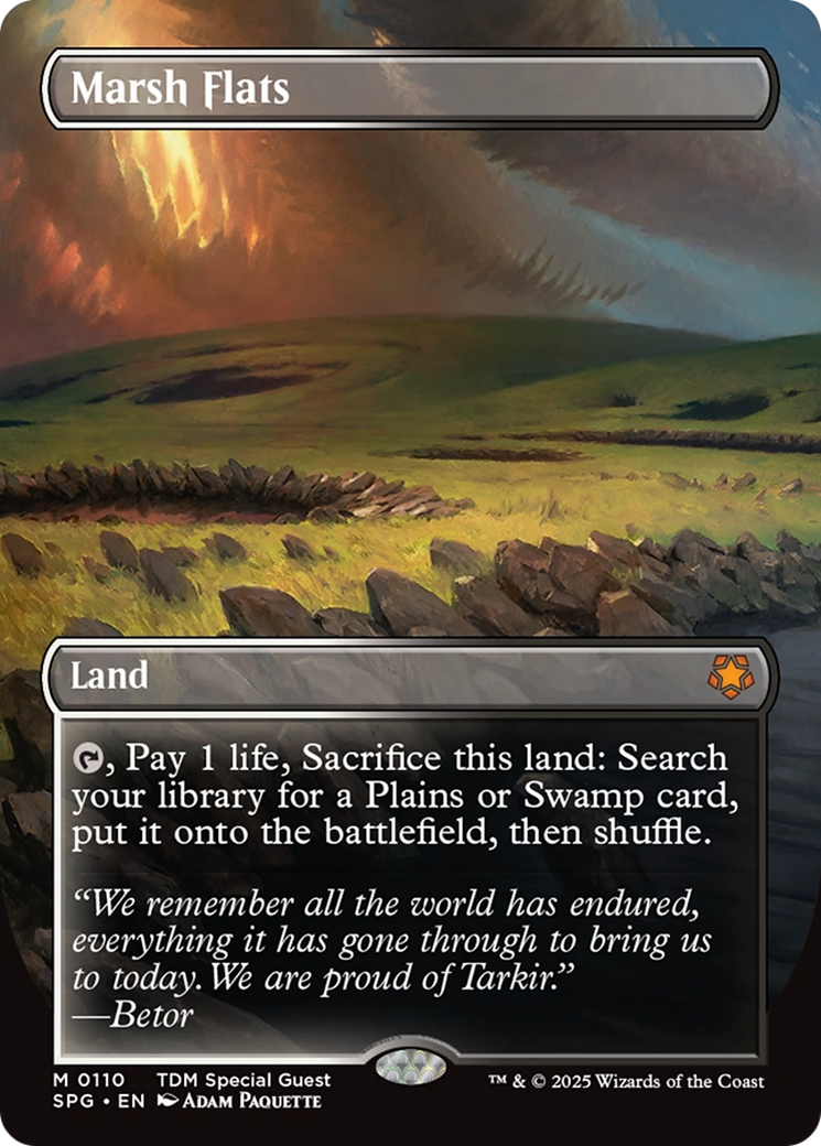Marsh Flats (Borderless) [Tarkir: Dragonstorm Special Guests] | Exor Games Bridgewater