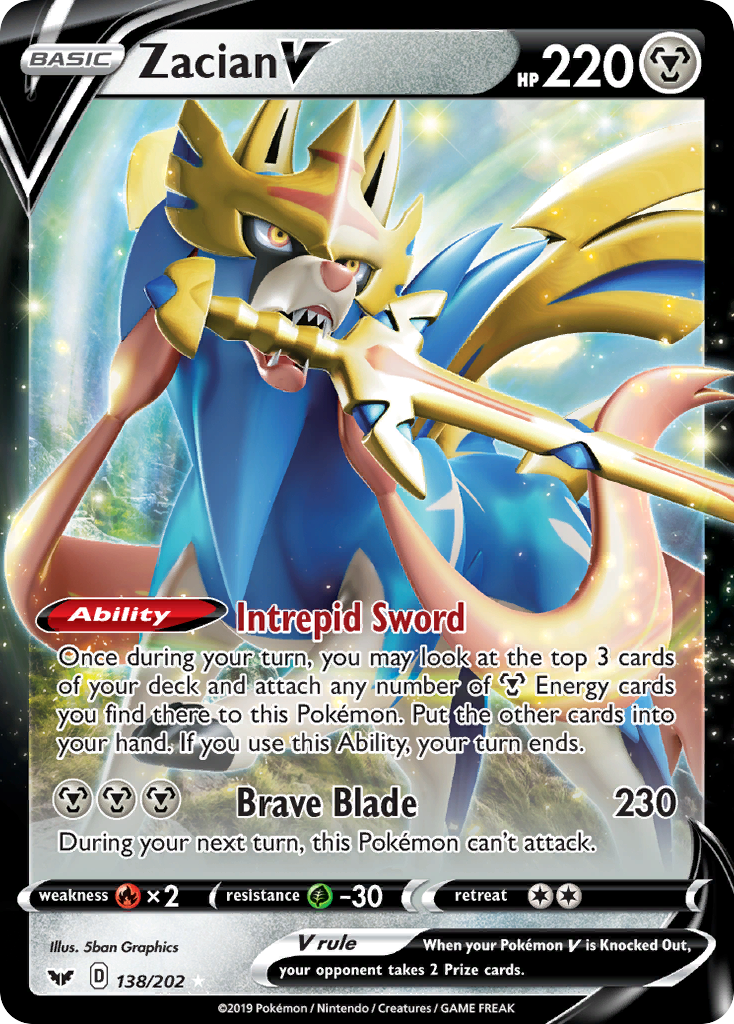 Zacian V (138/202) [Sword & Shield: Base Set] | Exor Games Bridgewater