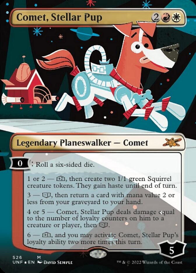 Comet, Stellar Pup (Borderless) (Galaxy Foil) [Unfinity] | Exor Games Bridgewater