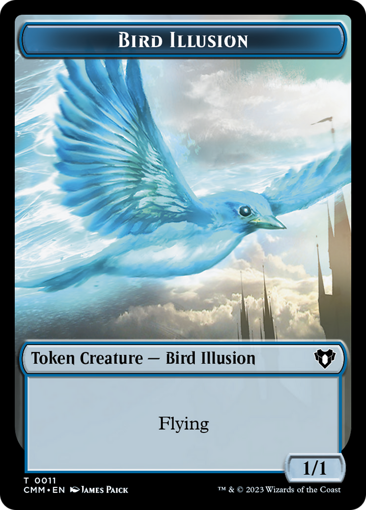 Spirit (0039) // Bird Illusion Double-Sided Token [Commander Masters Tokens] | Exor Games Bridgewater