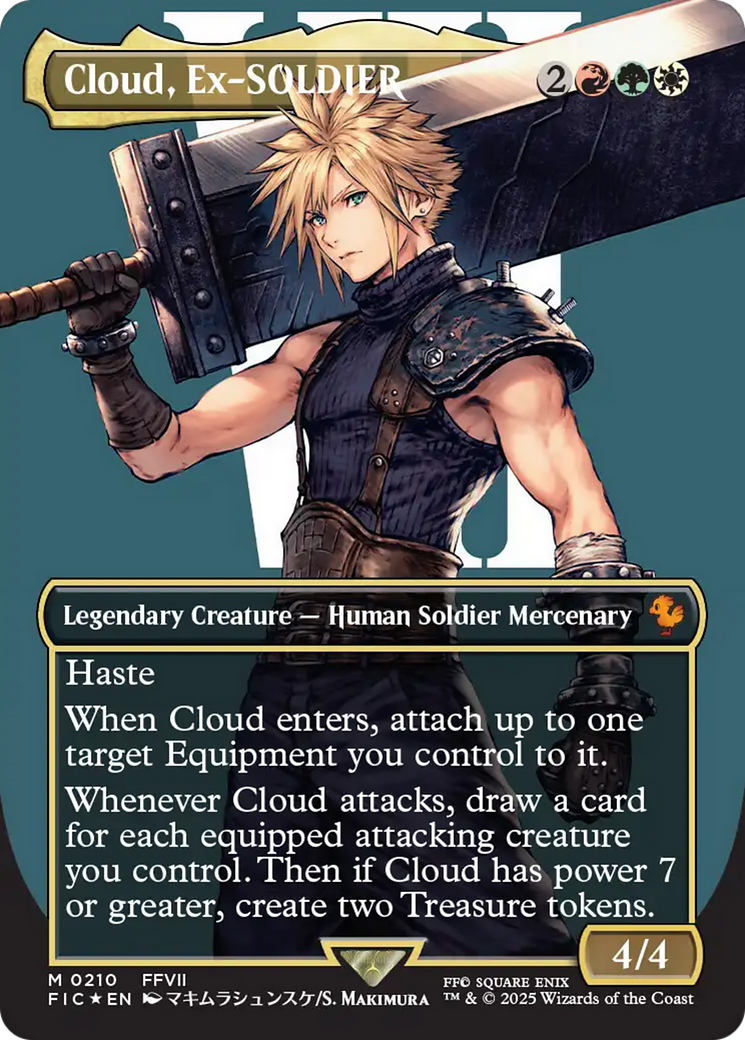 Cloud, Ex-SOLDIER (Borderless) (Surge Foil) [FINAL FANTASY Commander] | Exor Games Bridgewater