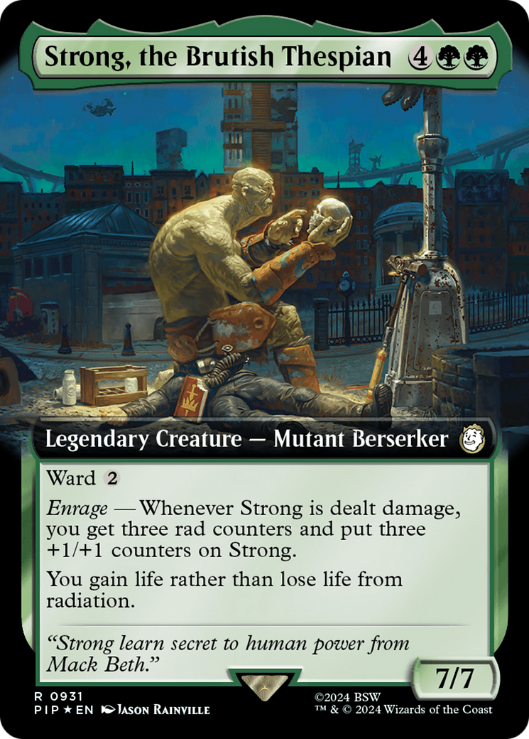Strong, the Brutish Thespian (Extended Art) (Surge Foil) [Fallout] | Exor Games Bridgewater