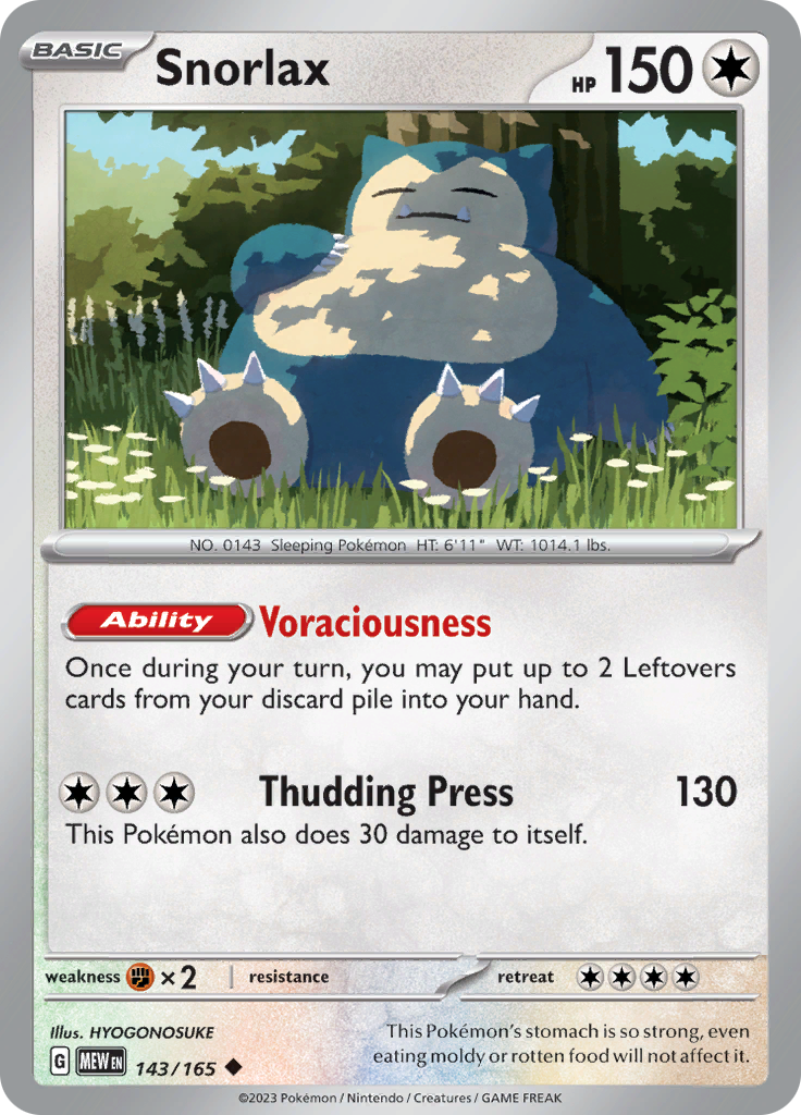 Snorlax (143/165) [Scarlet & Violet: 151] | Exor Games Bridgewater