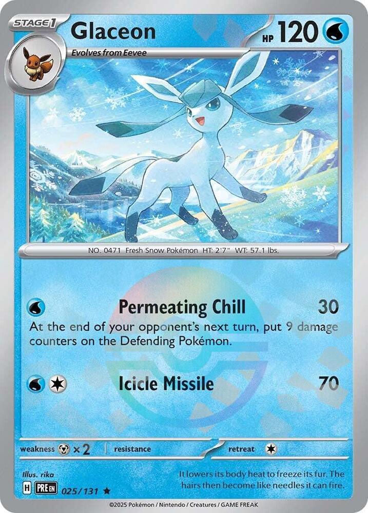 Glaceon (025/131) (Poke Ball Pattern) [Scarlet & Violet: Prismatic Evolutions] | Exor Games Bridgewater