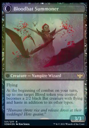 Voldaren Bloodcaster // Bloodbat Summoner [Innistrad: Crimson Vow Prerelease Promos] | Exor Games Bridgewater