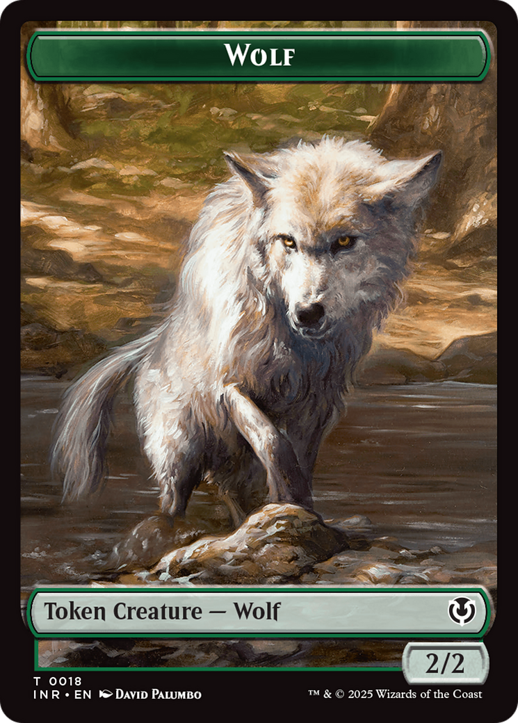 Wolf (0018) // Emblem - Arlinn, Embraces by the Moon Double-Sided Token [Innistrad Remastered Tokens] | Exor Games Bridgewater