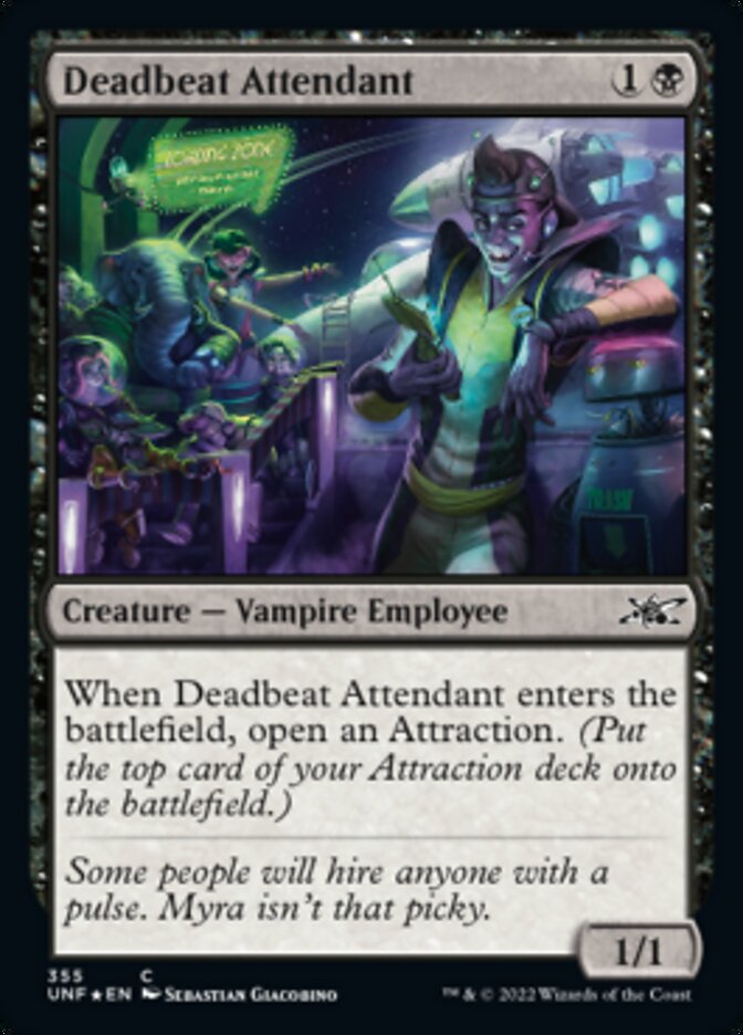 Deadbeat Attendant (Galaxy Foil) [Unfinity] | Exor Games Bridgewater