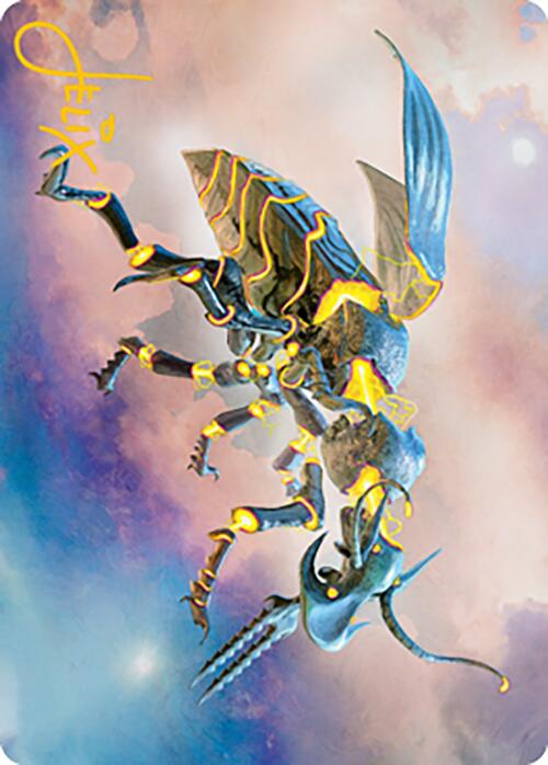 Zabaz, the Glimmerwasp Art Card (Gold-Stamped Signature) [Modern Horizons 2 Art Series] | Exor Games Bridgewater