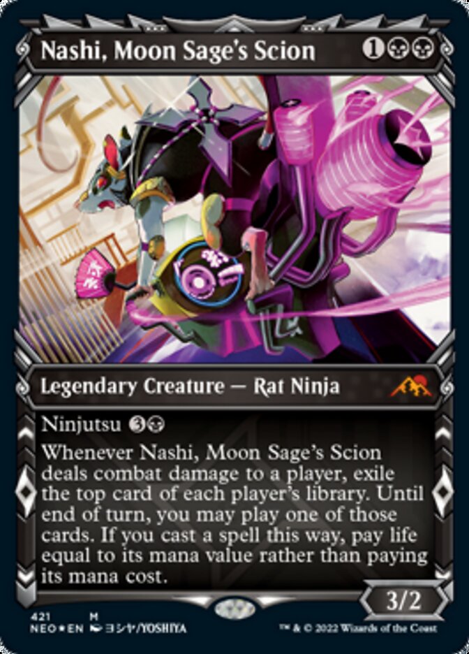 Nashi, Moon Sage's Scion (Showcase) (Foil Etched) [Kamigawa: Neon Dynasty] | Exor Games Bridgewater