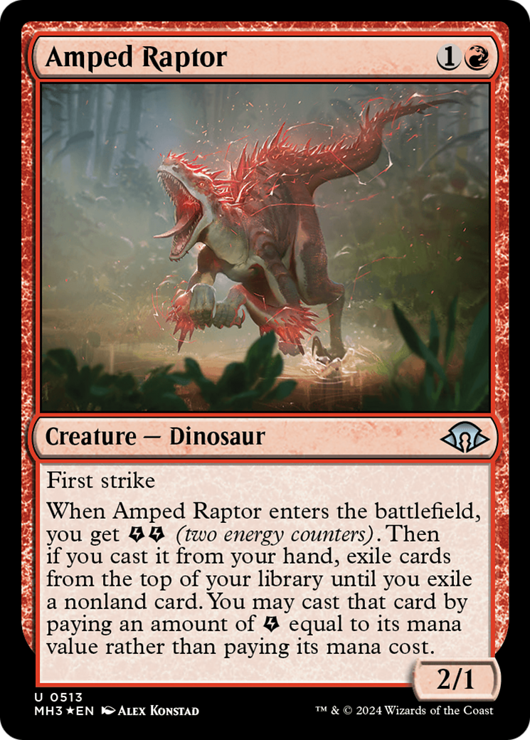 Amped Raptor (Ripple Foil) [Modern Horizons 3] | Exor Games Bridgewater