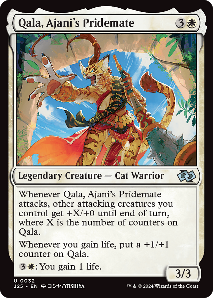 Qala, Ajani's Pridemate (Anime) [Foundations Jumpstart] | Exor Games Bridgewater