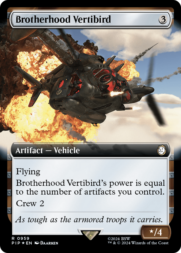 Brotherhood Vertibird (Extended Art) (Surge Foil) [Fallout] | Exor Games Bridgewater