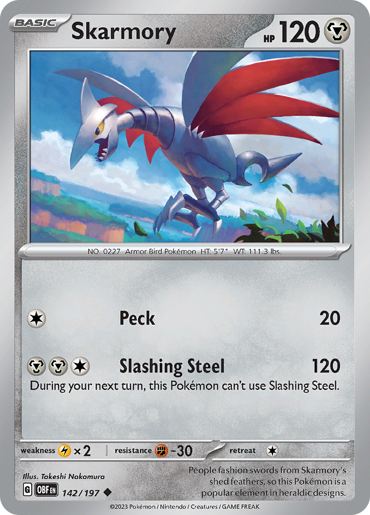 Skarmory (142/197) [Scarlet & Violet: Obsidian Flames] | Exor Games Bridgewater