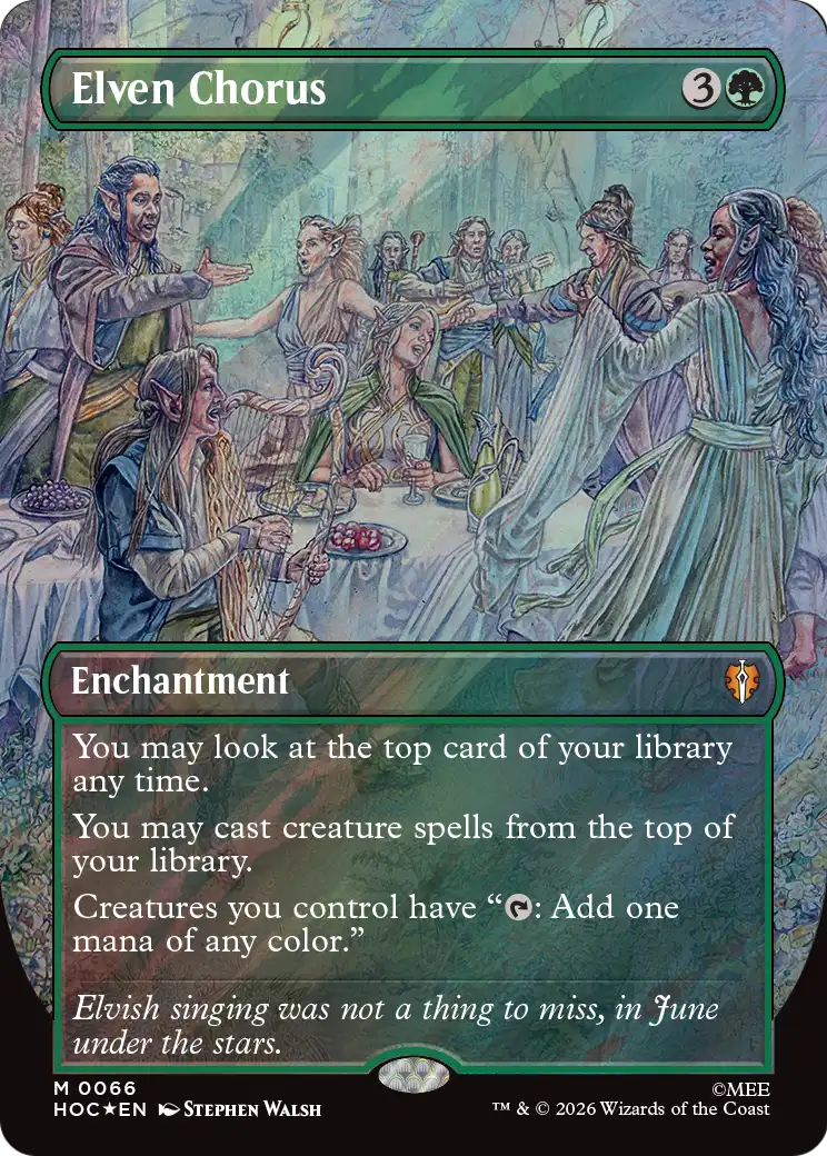 Elven Chorus (Borderless) (Surge Foil) [The Hobbit: Eternal-Legal] | Exor Games Bridgewater