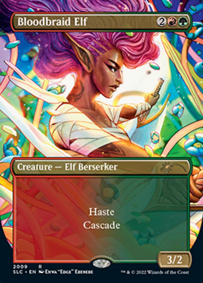Bloodbraid Elf (Borderless Alternate Art) [Secret Lair Countdown Kit] | Exor Games Bridgewater